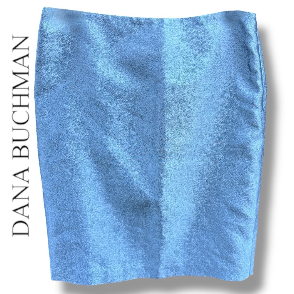 VTG Dana Buchman SILK Pencil Skirt Iridescent Blue| Sz 12 | NWT Deadstock